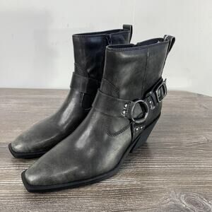 New! Frye And Co Kehlani Boots Womens Size 6M Black Ankle Western Block Heel